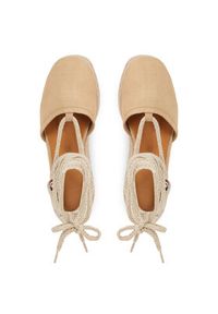 TOMMY HILFIGER - Tommy Hilfiger Espadryle Closed Toe Linen Flatform FW0FW07746 Beżowy. Kolor: beżowy. Materiał: materiał #5