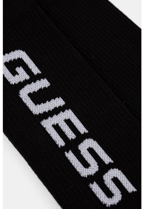 Guess - GUESS Czarne sportowe skarpetki męskie Arlo. Kolor: czarny. Materiał: dzianina