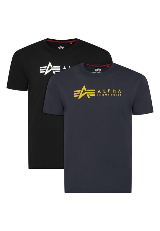 Alpha Industries Komplet t-shirtów Alpha Label 118534 Kolorowy Regular Fit. Materiał: bawełna. Wzór: kolorowy