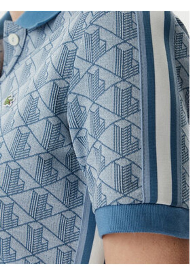 Lacoste Polo DF3364 Niebieski Slim Fit. Typ kołnierza: polo. Kolor: niebieski. Materiał: syntetyk