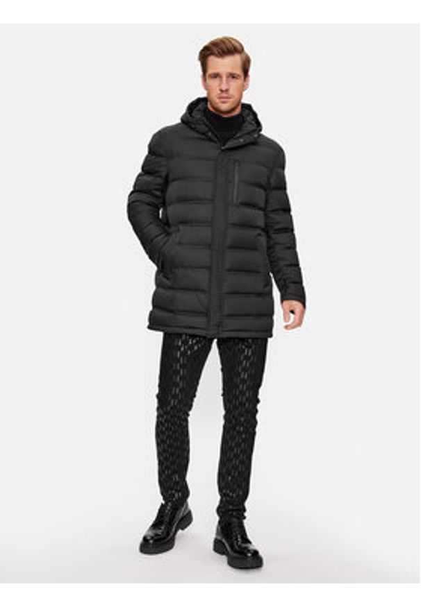Karl Lagerfeld - KARL LAGERFELD Kurtka zimowa 505028 534593 Czarny Regular Fit. Typ kołnierza: dekolt w karo. Kolor: czarny. Materiał: syntetyk. Sezon: zima