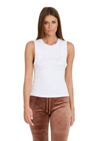 Juicy Couture - JUICY COUTURE Biały damski top Juicy Script Tank, Rozmiar M. Kolor: biały #5