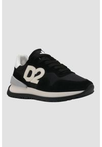 DSQUARED2 Czarne sneakersy Running Low Top. Kolor: czarny. Materiał: skóra. Sport: bieganie #1