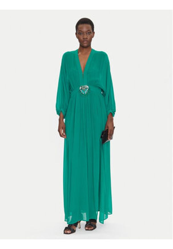 Luisa Spagnoli Sukienka wieczorowa Paiolo 541815 Zielony Regular Fit. Kolor: zielony. Materiał: wiskoza. Styl: wizytowy