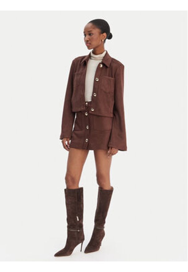 BARDOT - Bardot Spódnica z imitacji skóry Lorenzo 59673SB1 Brązowy Regular Fit. Kolor: brązowy. Materiał: skóra