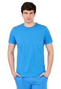 La Martina - LA MARTINA Błękitny t-shirt z małym logo. Kolor: niebieski #5