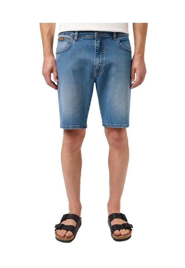 Wrangler - WRANGLER MĘSKIE SPODENKI JEANSOWE TEXAS SHORTS STRIDE 112350658. Materiał: jeans