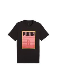 Puma - Męska koszulka Graphics Volley PUMA Black. Kolor: czarny. Materiał: guma. Wzór: nadruk