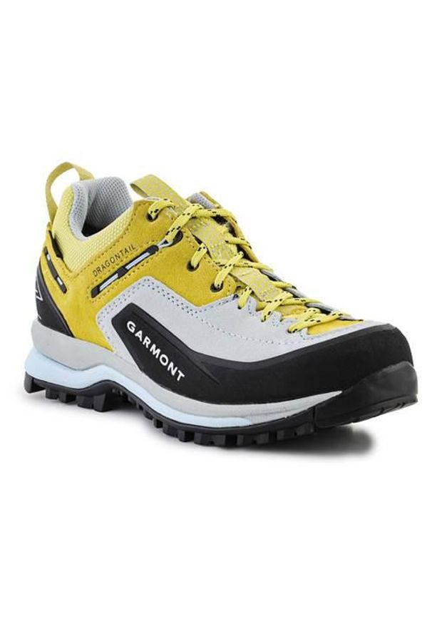 Buty do chodzenia damskie Garmont Dragontail Tech Gtx. Zapięcie: sznurówki. Kolor: żółty. Materiał: zamsz, tkanina, skóra, materiał, syntetyk. Szerokość cholewki: normalna. Styl: sportowy