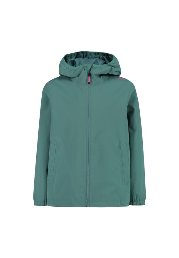 Kurtka przeciwdeszczowa z odpinanym kapturem dla dziewczynki CMP. Kolor: zielony. Styl: młodzieżowy