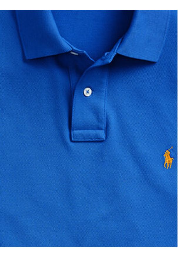 Polo Ralph Lauren Polo 710782592011 Niebieski Custom Slim Fit. Typ kołnierza: polo. Kolor: niebieski. Materiał: bawełna