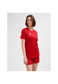 Hummel - HUMMEL bluzka sportowa damska ESSENTIAL JERSEY. Kolor: czerwony, różowy, wielokolorowy. Materiał: jersey. Sport: fitness