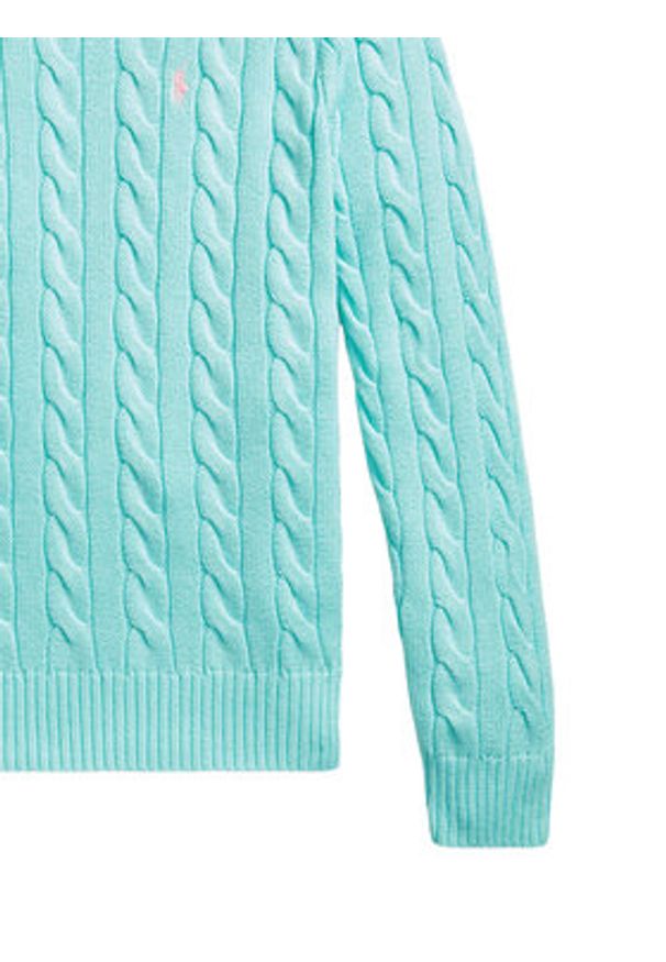 Polo Ralph Lauren Sweter 710775885547 Turkusowy Regular Fit. Typ kołnierza: polo. Kolor: turkusowy. Materiał: bawełna