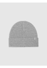 4f - Czapka beanie dziecięca - szara. Kolor: szary. Materiał: materiał, bawełna, dzianina. Sezon: wiosna. Styl: sportowy, casual, klasyczny