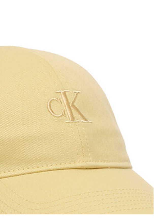 Calvin Klein Czapka z daszkiem Monogram Embroidery Baseball Cap LV04K5024G Żółty. Kolor: żółty. Materiał: bawełna