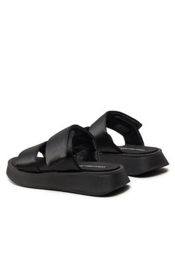 Calvin Klein Jeans Klapki Slide Double Strap Sandal Dc YW0YW01355 Czarny. Kolor: czarny. Materiał: materiał