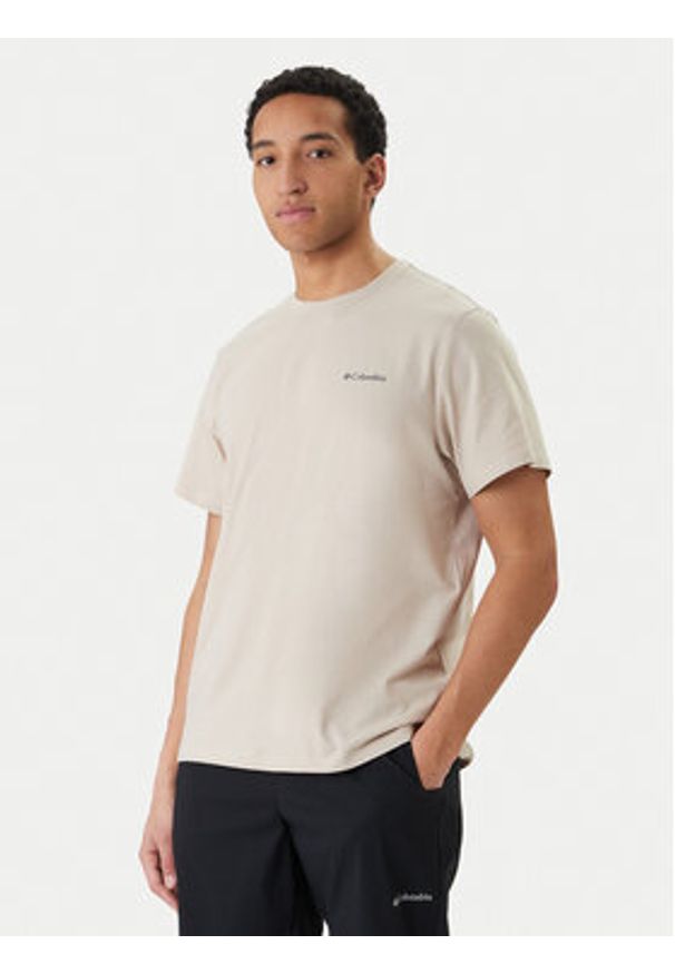columbia - Columbia T-Shirt CSC™ 2155021 Beżowy Regular Fit. Kolor: beżowy. Materiał: bawełna