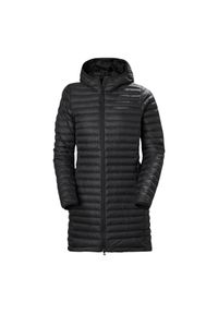 Damska długa kurtka izolacyjna Helly Hansen sirdal. Kolor: czarny. Długość: długie. Sezon: zima. Sport: turystyka piesza