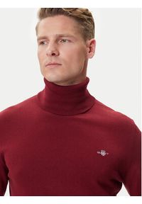 GANT - Gant Golf 8030563 Bordowy Regular Fit. Typ kołnierza: golf. Kolor: czerwony. Materiał: bawełna #4