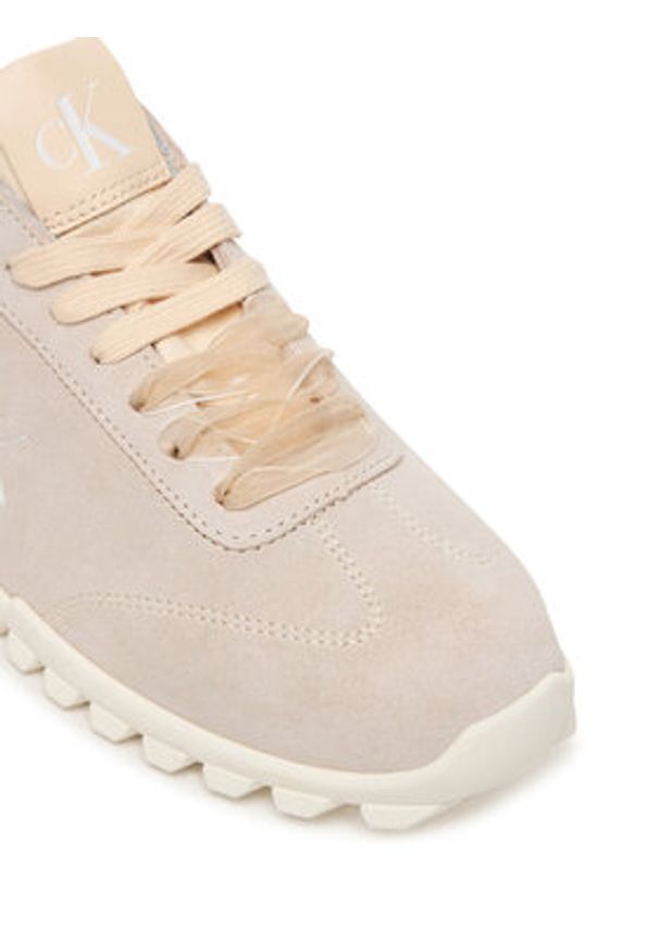 Calvin Klein Sneakersy Low Profile Run MG Sue HW0HW03150 Beżowy. Kolor: beżowy. Materiał: zamsz, skóra. Sport: bieganie