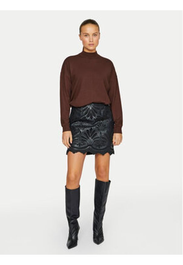 Vila Spódnica z imitacji skóry Paz 14102686 Czarny Slim Fit. Kolor: czarny. Materiał: skóra