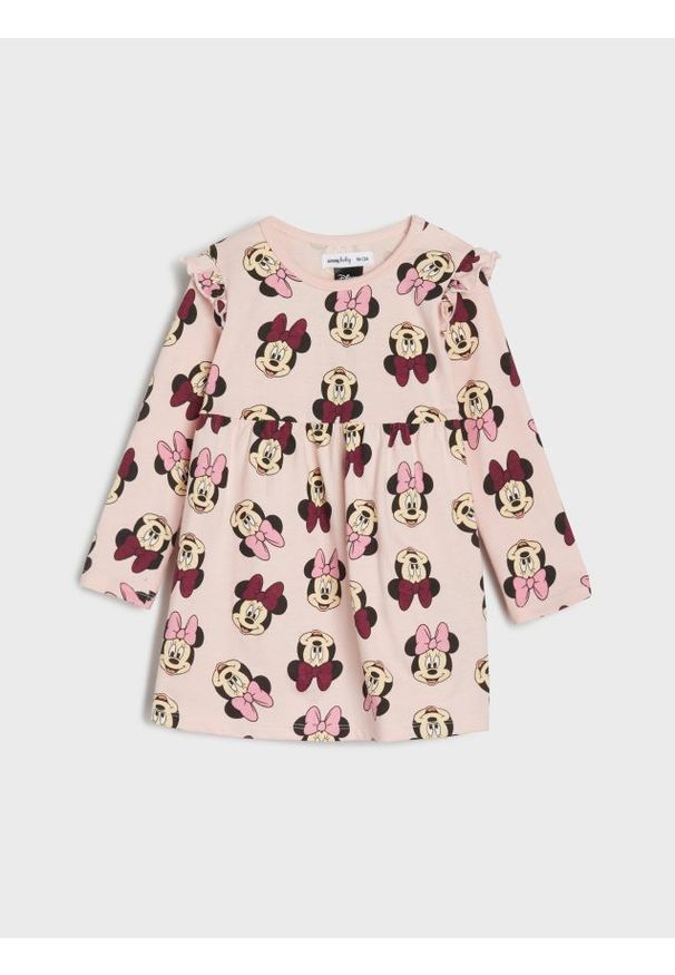 Sinsay - Sukienka Minnie Mouse - różowy. Kolor: różowy. Wzór: motyw z bajki
