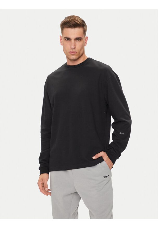 Reebok Bluza Active Collective 100075746 Czarny Regular Fit. Kolor: czarny. Materiał: syntetyk, bawełna