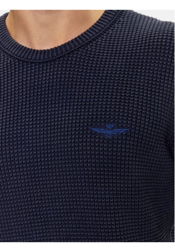 Aeronautica Militare Sweter 232MA1482L512 Granatowy Regular Fit. Kolor: niebieski. Materiał: bawełna