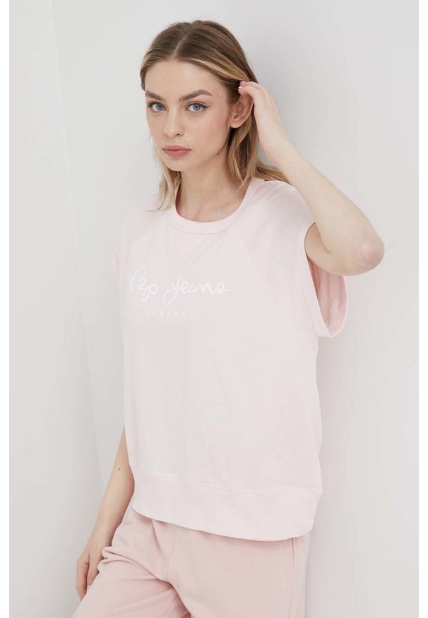 Pepe Jeans t-shirt bawełniany GALA kolor różowy. Kolor: różowy. Materiał: bawełna. Długość rękawa: krótki rękaw. Długość: krótkie. Wzór: nadruk