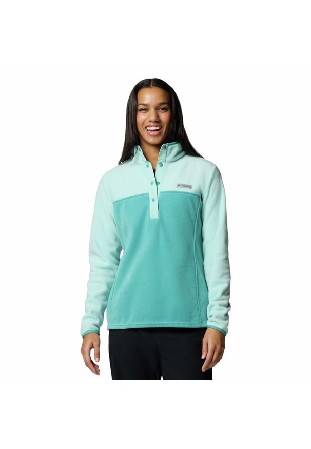 columbia - Bluza polarowa damska Columbia Benton Springs 1/2 Snap Pullover Fleece II. Kolor: niebieski. Materiał: polar