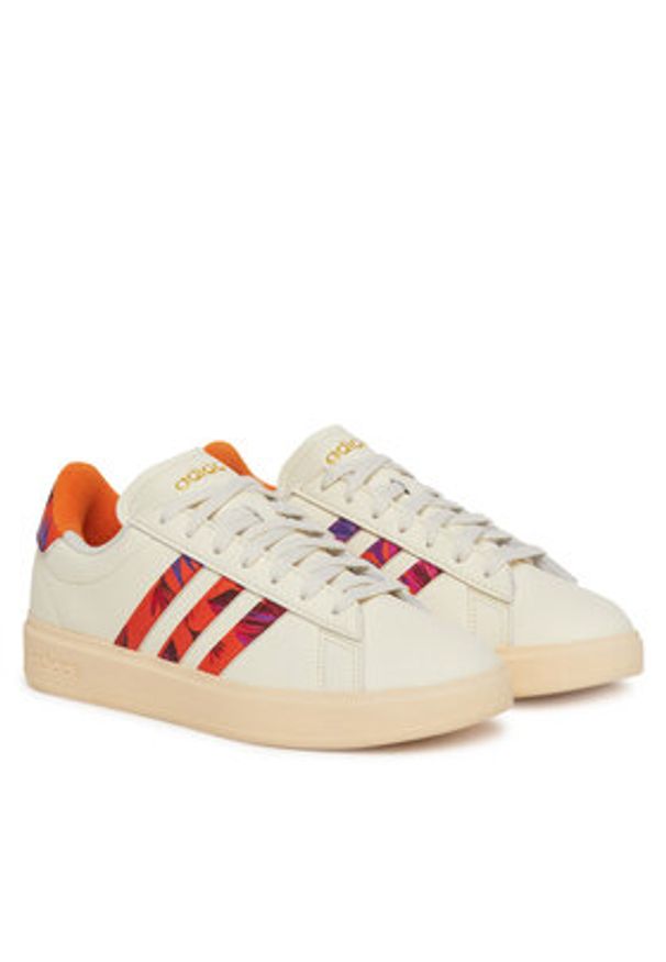 Adidas - adidas Sneakersy Grand Court 2.0 JS2885 Beżowy. Kolor: beżowy. Materiał: skóra