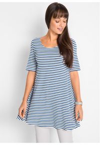 bonprix - Tunika T-shirtowa z mieszanki wiskozy. Kolor: niebieski. Materiał: wiskoza. Długość rękawa: krótki rękaw. Długość: krótkie #1