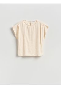 Reserved - Bluzka z modalem - złamana biel. Materiał: tkanina #1