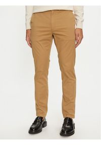 Calvin Klein Chinosy Modern Twill K10K113696 Khaki Slim Fit. Kolor: brązowy. Materiał: bawełna #1