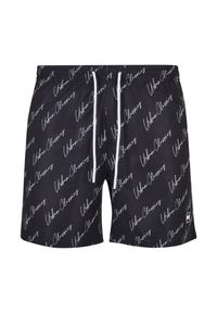 Urban Classics - Męskie Spodenki Kąpielowe Z Logo Script. Kolor: czarny. Styl: sportowy #1
