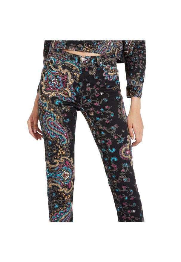 Wrangler - WRANGLER RETRO SLIM DAMSKIE SPODNIE JEANSOWE PAISLEY W239UV28N 112127903. Wzór: paisley. Styl: retro