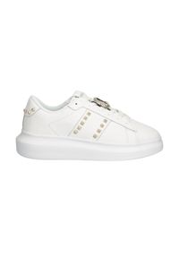 Just Cavalli - JUST CAVALLI Białe sneakersy FONDO URSA DIS. 3, Rozmiar 38. Kolor: biały. Materiał: skóra