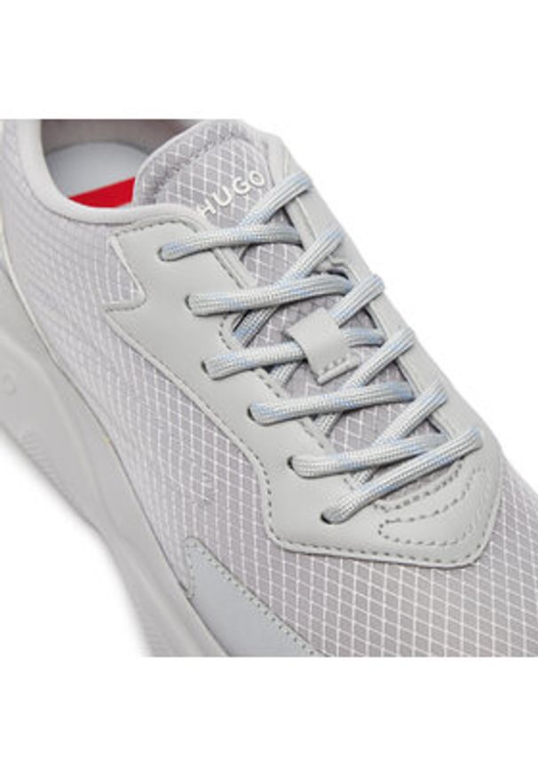 Hugo Sneakersy Leon Runn Ripstop 50517154 Srebrny. Kolor: srebrny. Materiał: skóra