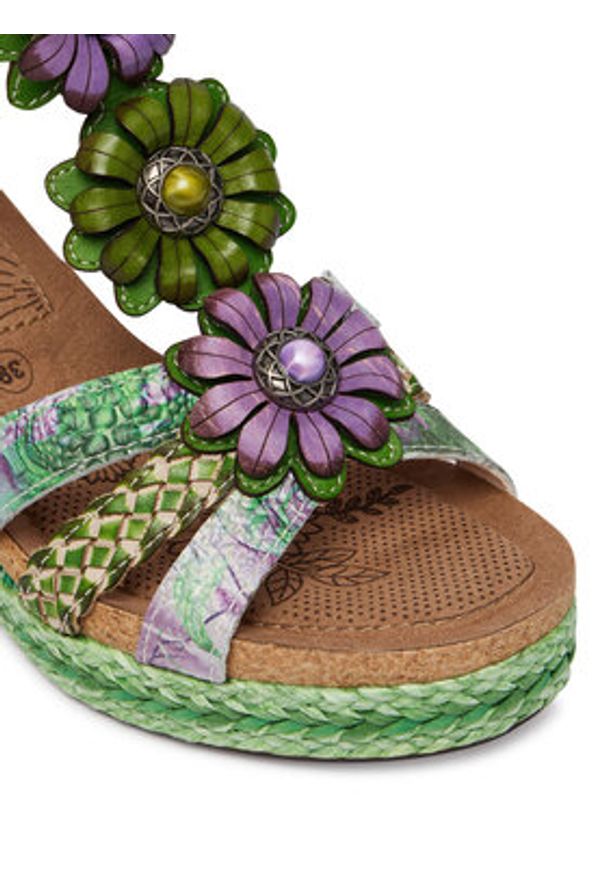 Laura Vita Sandały Facyo 72 Zielony. Kolor: zielony. Materiał: skóra