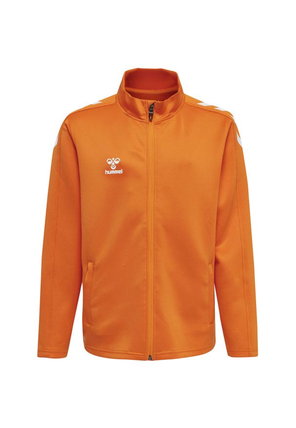 Dziecięca bluza dresowa zapinana na zamek Hummel Core XK. Kolor: żółty, pomarańczowy, wielokolorowy. Materiał: dresówka