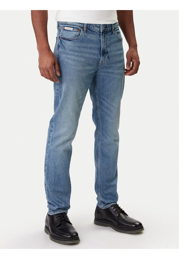 Calvin Klein Jeans Jeansy LV04RE700G Niebieski Slim Fit. Kolor: niebieski