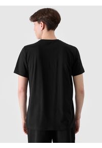 4f - 4F T-shirt regular z nadrukiem męski - czarny M. Okazja: na co dzień. Kolor: czarny. Materiał: dzianina, bawełna, jersey. Długość rękawa: krótki rękaw. Długość: krótkie. Wzór: nadruk. Styl: klasyczny, sportowy, casual