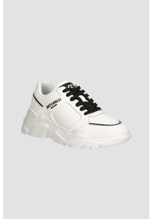 Just Cavalli - JUST CAVALLI Białe sneakersy Fondo Casper, Rozmiar 42. Kolor: biały