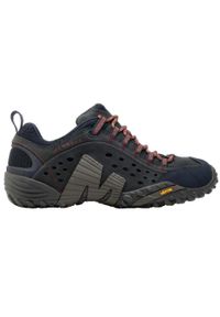 Buty trekkingowe męskie Merrell Intercept. Zapięcie: sznurówki. Kolor: zielony. Materiał: guma, tkanina, skóra. Szerokość cholewki: normalna. Sport: turystyka piesza