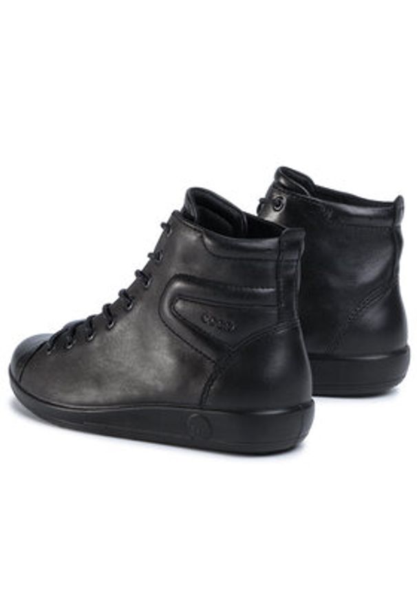 ecco - ECCO Botki Soft 2.0 20652356723 Czarny. Kolor: czarny. Materiał: skóra