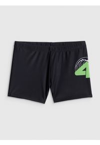 4f - 4F Kąpielówki chłopięce - czarne 146/152 (10-12 lat). Kolor: czarny. Materiał: materiał #1