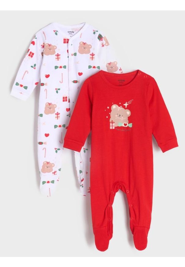 Sinsay - Pajacyki 2 pack - biały. Kolor: biały. Styl: wizytowy