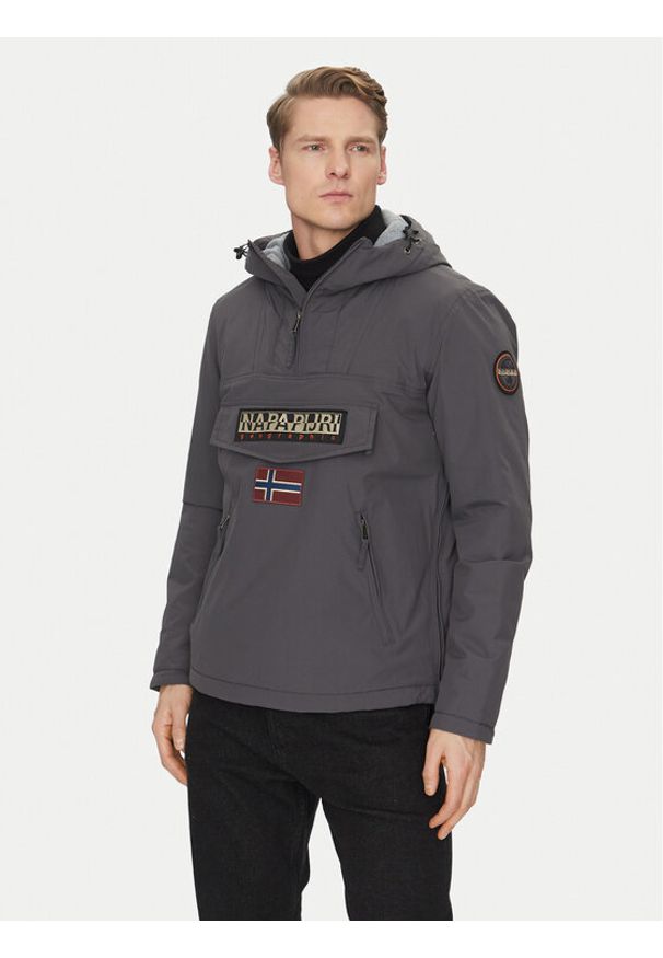 Napapijri Kurtka anorak Rainforest Pocket 2 NP0A4GMD Szary Regular Fit. Kolor: szary. Materiał: syntetyk