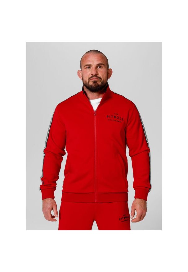 PITBULL - Bluza męska Pitbull rozpinana Oldschool Nelson. Kolor: czerwony