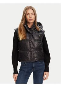 Guess Bezrękawnik W5YL11 WHDO2 Czarny Regular Fit. Kolor: czarny. Materiał: syntetyk. Długość rękawa: bez rękawów